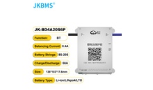 BMS плата JK-BD4A20S6P 8-20S 60A 0,4A  24В/36В/48В/64В/72B/84В Li-ion/Lfepo4/LTO Активне балансування